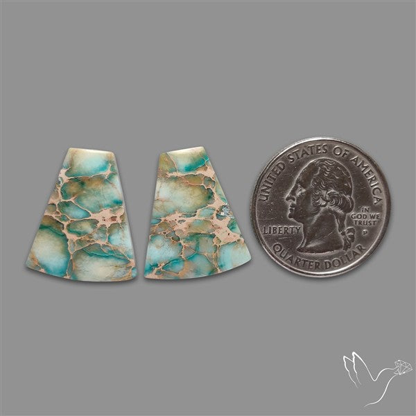Sea Sediment Jasper Cabochons Pair