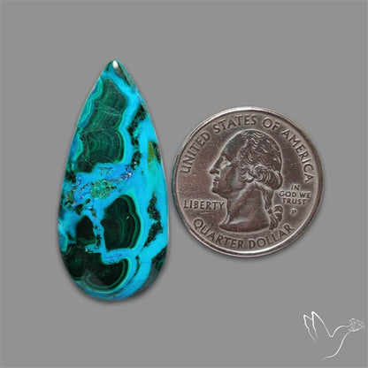 Chrysocolla In Malachite Cabochon