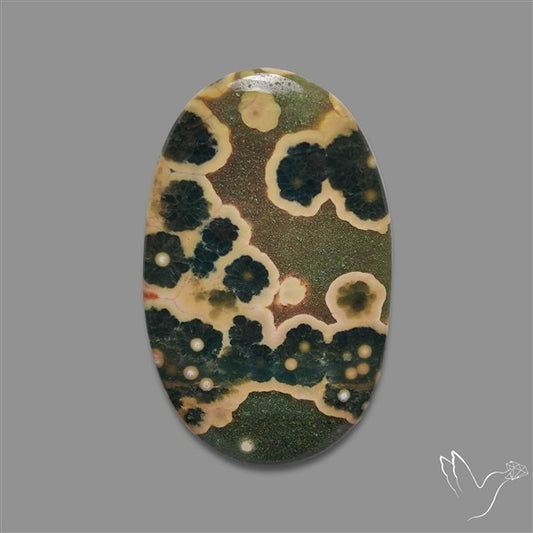 Orbicular Ocean Jasper Cabochon