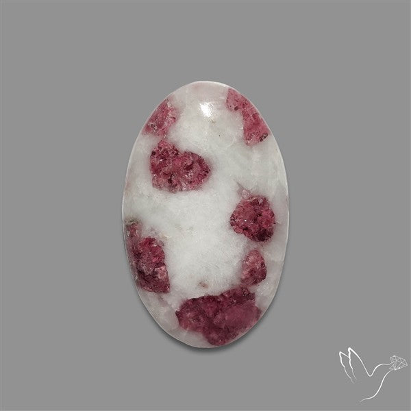 Pink Tourmaline In Quartz Cabochon