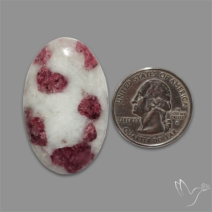 Pink Tourmaline In Quartz Cabochon