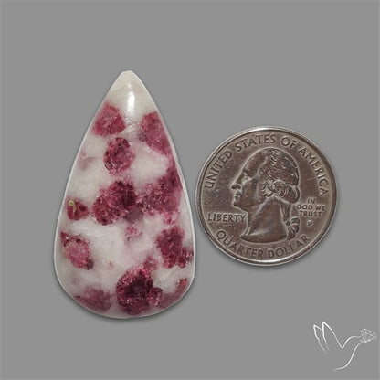Pink Tourmaline In Quartz Cabochon