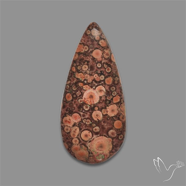 Poppy Jasper Cabochon with perfect orbicular patterns