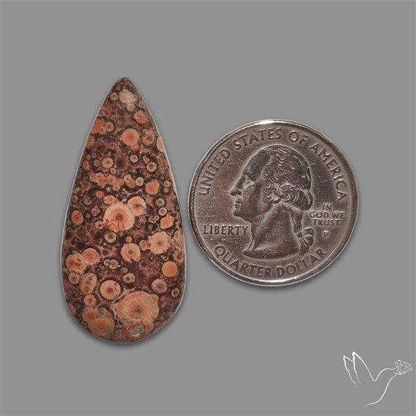 Poppy Jasper Cabochon with perfect orbicular patterns