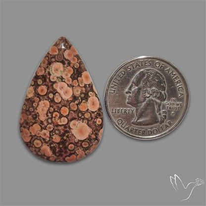 Poppy Jasper Cabochon with perfect orbicular patterns