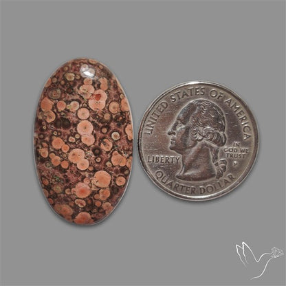Poppy Jasper Cabochon with perfect orbicular patterns