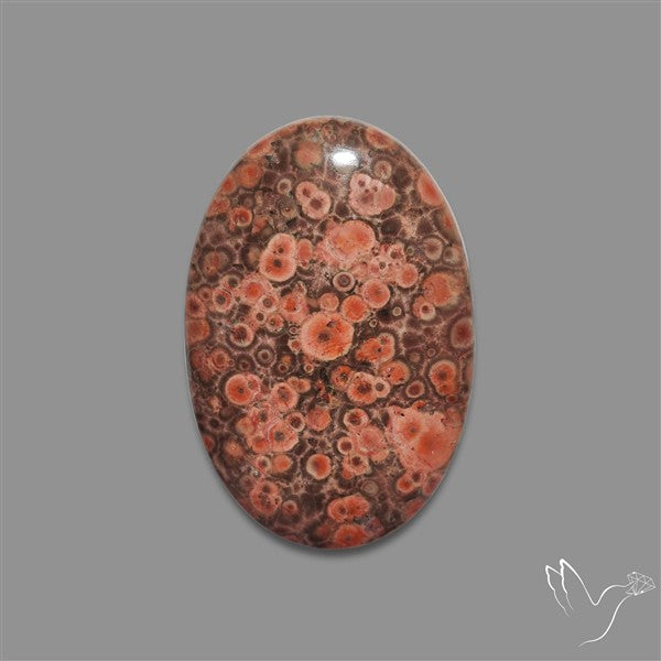 Poppy Jasper Cabochon with perfect orbicular patterns