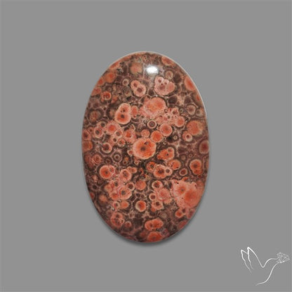 Poppy Jasper Cabochon with perfect orbicular patterns