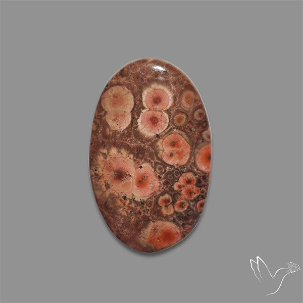 Poppy Jasper Cabochon with perfect orbicular patterns