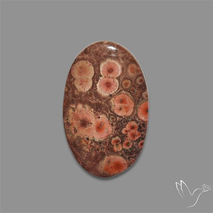 Poppy Jasper Cabochon with perfect orbicular patterns