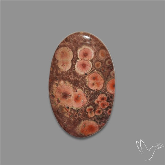 Poppy Jasper Cabochon with perfect orbicular patterns