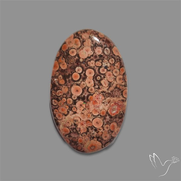 Poppy Jasper Cabochon with perfect orbicular patterns