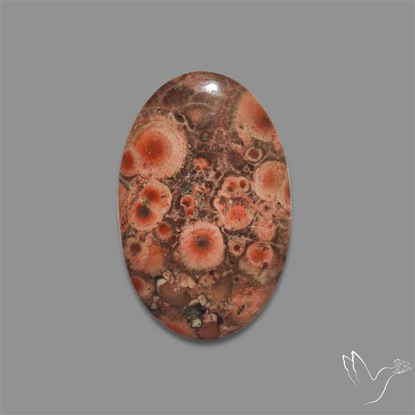 Poppy Jasper Cabochon with perfect orbicular patterns