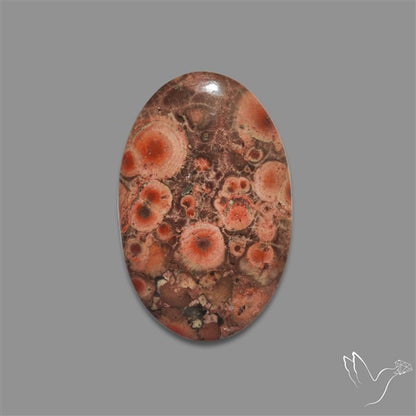 Poppy Jasper Cabochon with perfect orbicular patterns
