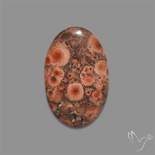 Poppy Jasper Cabochon with perfect orbicular patterns