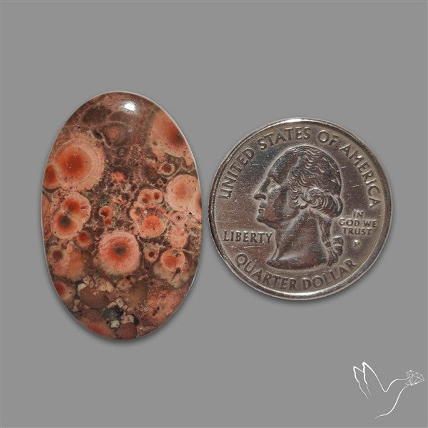 Poppy Jasper Cabochon with perfect orbicular patterns