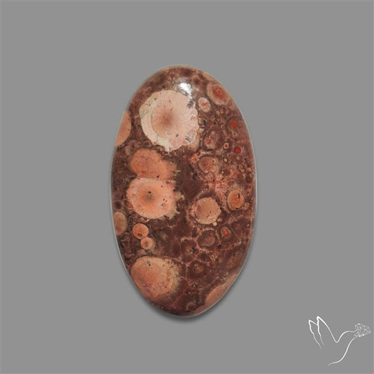 Poppy Jasper Cabochon with perfect orbicular patterns