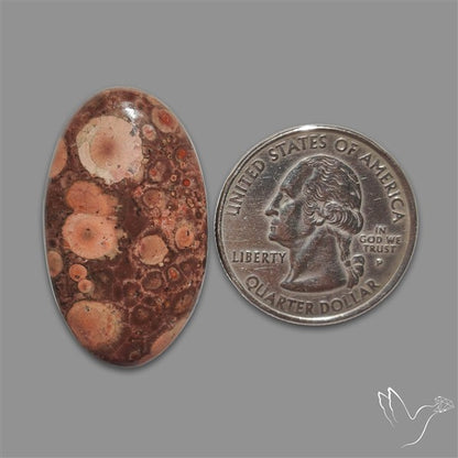 Poppy Jasper Cabochon with perfect orbicular patterns