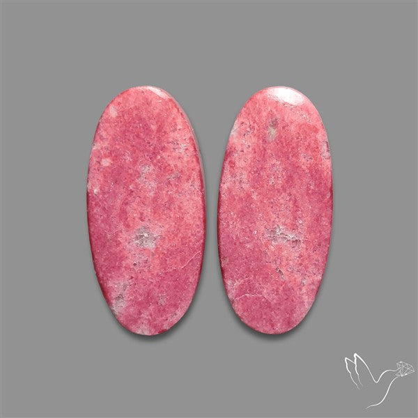 Thulite Cabochons Pair