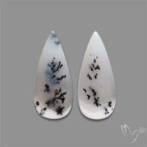 Dendritic Opal Cabochons Pair