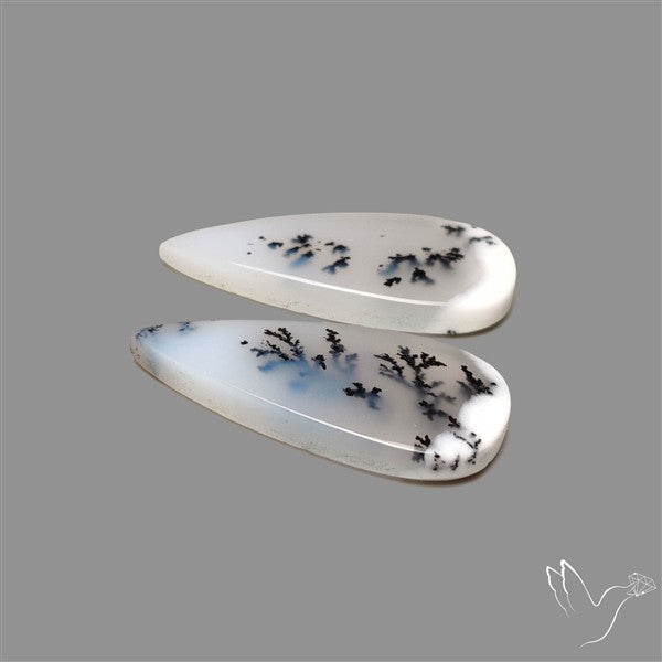 Dendritic Opal Cabochons Pair