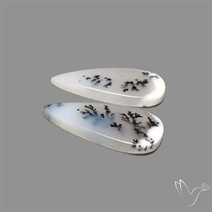Dendritic Opal Cabochons Pair
