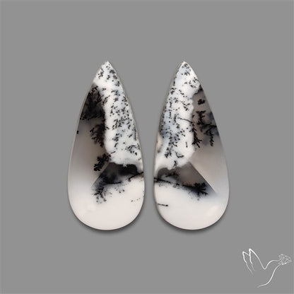 Dendritic Opal Cabochons Pair