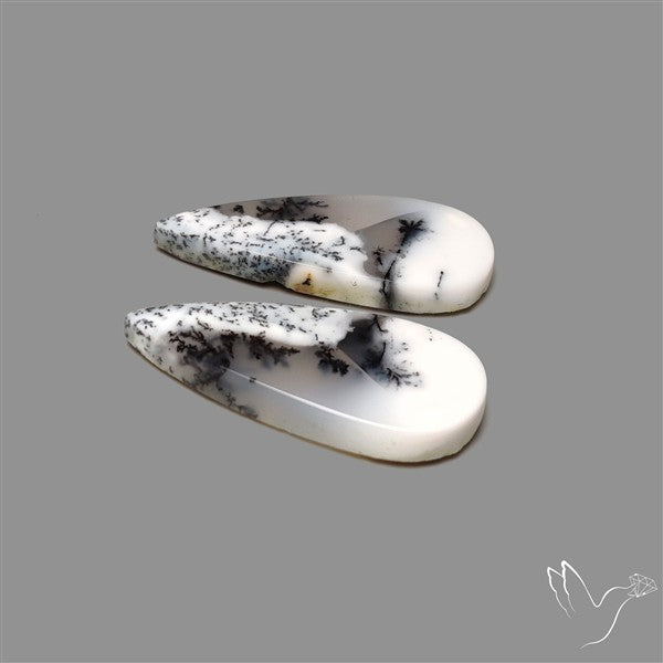Dendritic Opal Cabochons Pair
