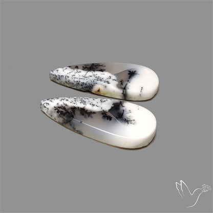 Dendritic Opal Cabochons Pair