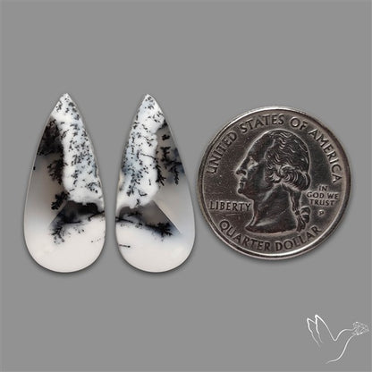 Dendritic Opal Cabochons Pair