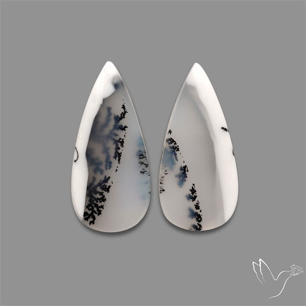 Dendritic Opal Cabochons Pair