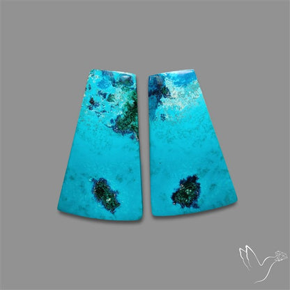 Shattuckite Cabochons Pair