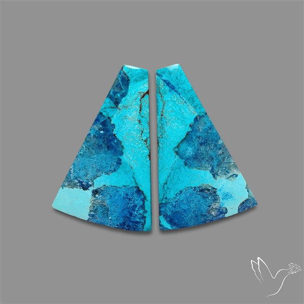 Shattuckite Cabochons Pair