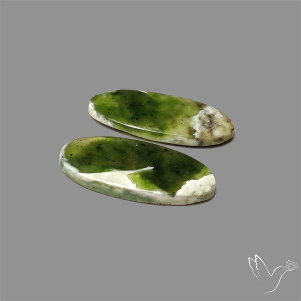 Turkish Chrome Chalcedony Cabochons Pair