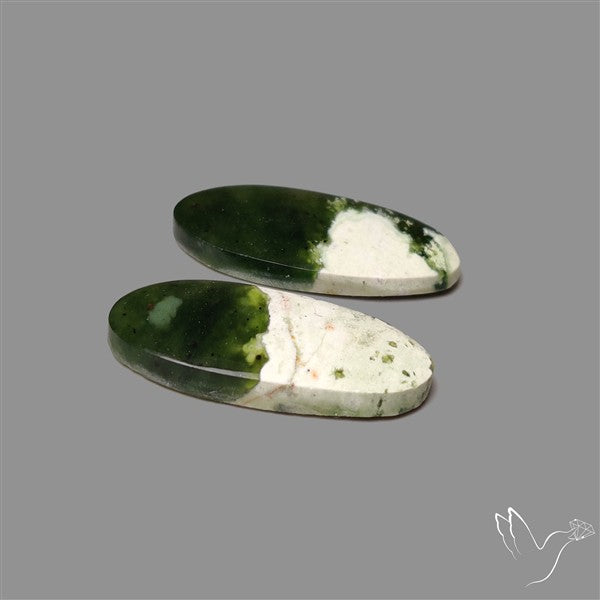 Turkish Chrome Chalcedony Cabochons Pair