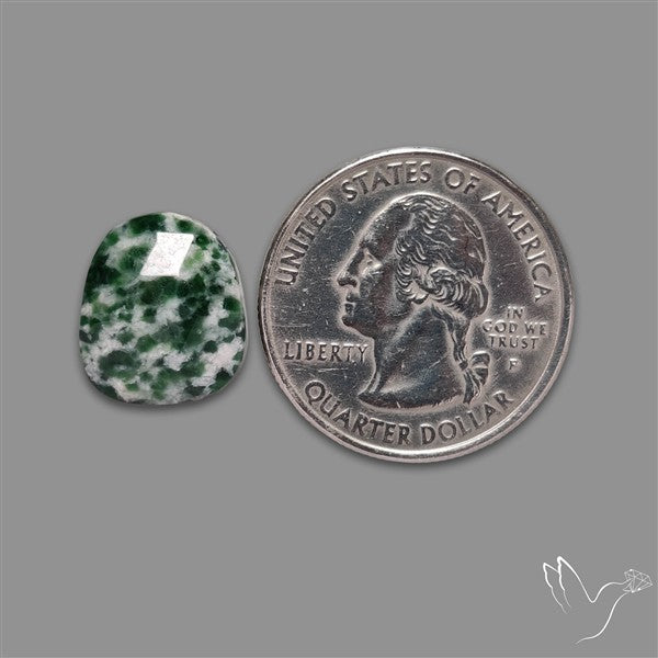 Rose Cut Chrome Diopside In Quartz