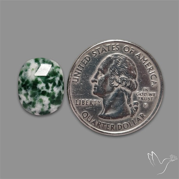 Rose Cut Chrome Diopside In Quartz