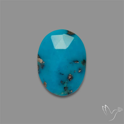 Rose Cut Morenci Turquoise With Pyrite Inclusions