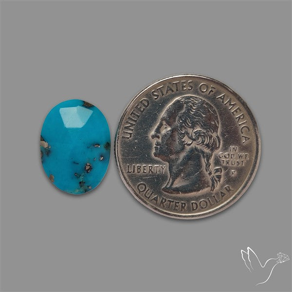 Rose Cut Morenci Turquoise With Pyrite Inclusions