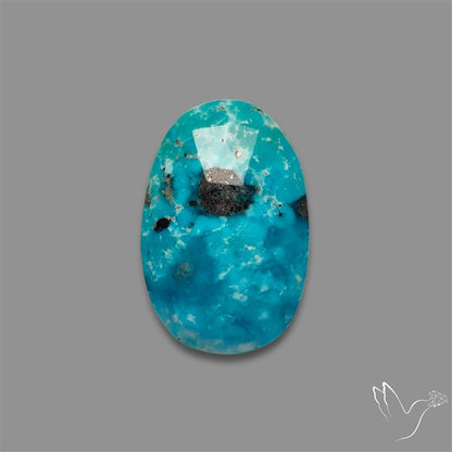 Rose Cut Morenci Turquoise With Pyrite Inclusions
