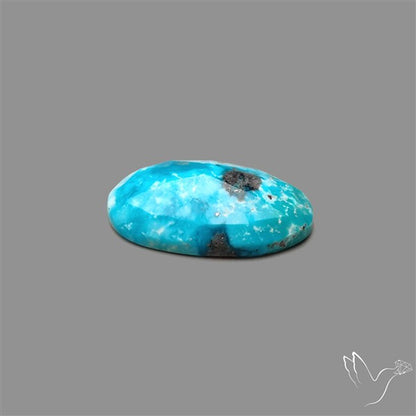 Rose Cut Morenci Turquoise With Pyrite Inclusions