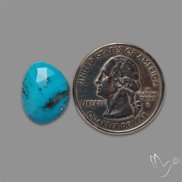 Rose Cut Morenci Turquoise With Pyrite Inclusions