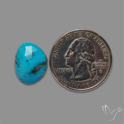 Rose Cut Morenci Turquoise With Pyrite Inclusions