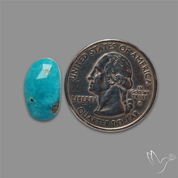 Rose Cut Morenci Turquoise With Pyrite Inclusions