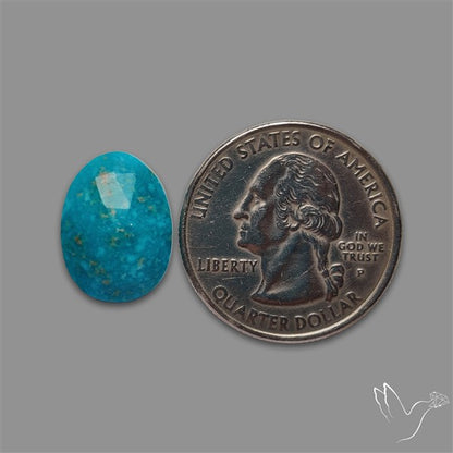 Rose Cut Morenci Turquoise With Pyrite Inclusions