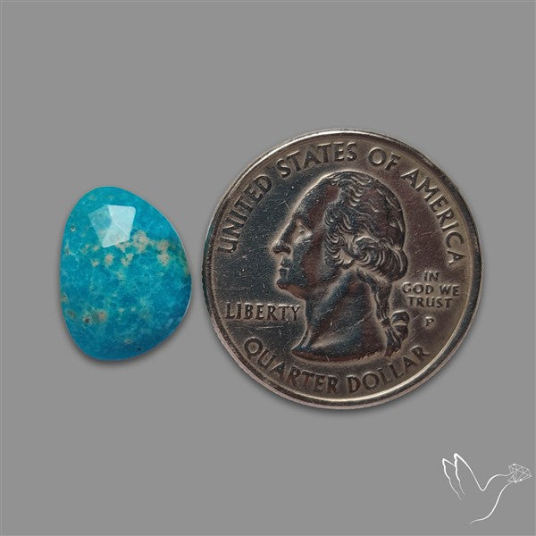 Rose Cut Morenci Turquoise With Pyrite Inclusions