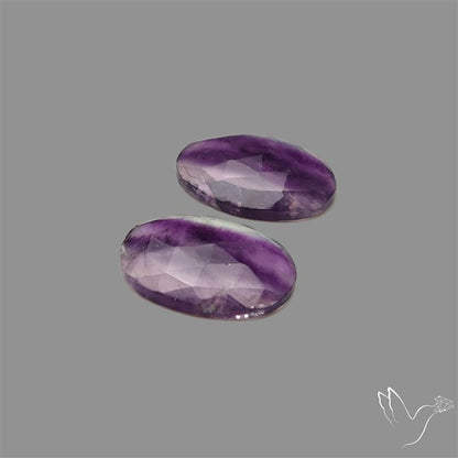 Rose Cut Purple Fluorite Pair