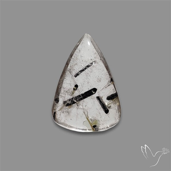 Black Tourmalinated Quartz Cabochon