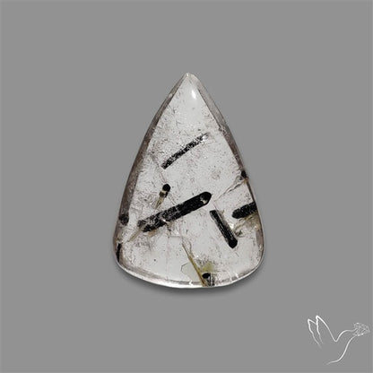 Black Tourmalinated Quartz Cabochon