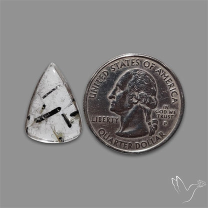 Black Tourmalinated Quartz Cabochon